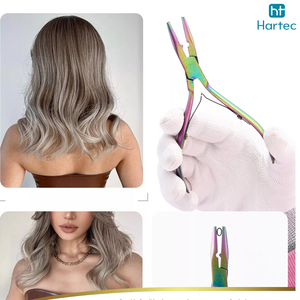 Outils de coiffure professionnels pour extensions de cheveux, pinces à micro-perles, pinces à cheveux en acier, accessoires de salon avec étui en rexine - Product Image 6