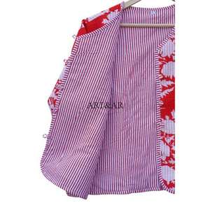 Veste bomber matelassée à manches longues à col en V pour femme, en tricot imprimé floral, respirante, écologique, boutonnée sur le devant - Product Image 6