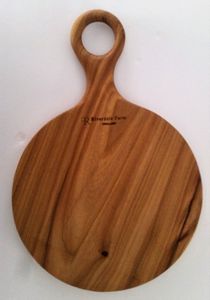 Planche à découper en bois d'acacia occidental (rond, 1,5 cm d'épaisseur) - Planche à pizza avec poignée 100% écologique - Product Image 4