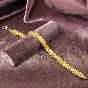 สร้อยข้อมือผู้ชายแบบกล่องชุบทองไมโคร 14K18K24K พร้อมตัวล็อคแบบ S-Hook เครื่องประดับแฟชั่นสุดหรู ขายส่ง - Product Image 4