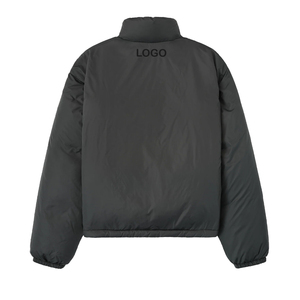 Top Trending Men's Solid <b>Matte</b> Ripstop Nylon Water Repellent Puffer Jacket High Neck Full Zip Winter Insulated Custom OEM - Product Image 4