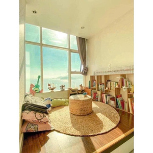 Mixed Color Woven Water Hyacinth Grass <b>Mat</b> – Natural Decor Floor <b>Mat</b> in Vintage & Boho Style - Product Image 3