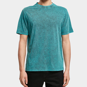 เสื้อยืดผู้ชายแบบย้อมสีเอซิดพร้อมโลโก้สั่งทำ ราคาขายส่ง ผ้าฝ้าย 100% ระบายอากาศได้ดี คุณภาพสูง ความยาวพิเศษ บริการ OEM พร้อมให้บริการ - Product Image 1