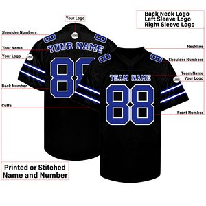 Fabricante Profesional de Camisetas de Fútbol Americano, Malla de Poliéster, Logotipo Personalizado Bordado, Transpirable, Calidad Premium, Venta al Por Mayor - Product Image 2