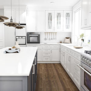 Meuble de cuisine de luxe sur mesure JY Project, style européen moderne, finition brillante, en MDF, avec tiroirs coulissants en bois artificiel - Product Image 2