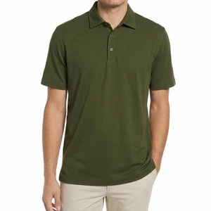 Camiseta Polo de Manga Corta para Hombre, Color Azul Marino Sólido, Poliéster, Corte Regular, Informal, Tejido Transpirable, Diseño Personalizado, Venta al Por Mayor - Product Image 4