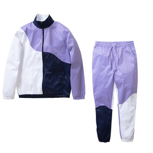 Ensemble survêtement coupe-vent en nylon personnalisé, veste et pantalon, nylon épais, logo brodé personnalisé, couleur unie, ensemble de vêtements de sport pour homme - Product Image 1