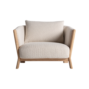 Fauteuil nordique contemporain en teck massif, dossier incurvé de qualité supérieure, assise large et confortable, chaise longue confortable, mobilier pour hall d'hôtel - Product Image 3