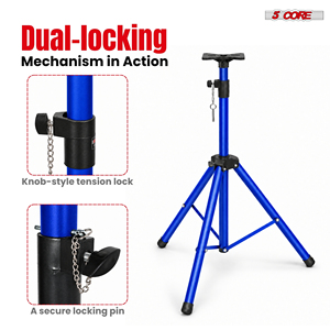 5 Core Metal Heavy Duty Adjustable 72" Speaker <b>Stand</b> Tripod with Universal Mount for PA DJ Studio Use Includes Bag - Product Image 4