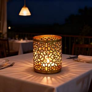 Support de bougie conique rustique en laiton, finition décorative, pour hôtels, restaurants, banquets et décorations de fêtes, porte-encens - Product Image 5