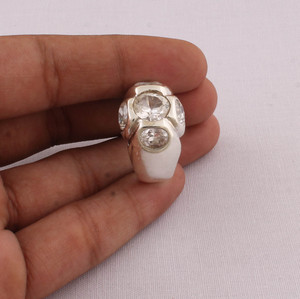 Vintage Crystal <b>Ring</b> 925 Sterling <b>Silver</b> Jewelry Sparkling Clear Gemstone <b>Ring</b> Antique Style <b>Statement</b> <b>Ring</b> for Women Victorian - Product Image 3