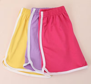 Women's Pink Mid Waist Knitted Shorts Sporty Breathable Elastic Waist Regular Fit Solid Color Polyester - Product Image 3