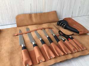 Bolsa de Cuero Resistente Personalizada para Cuchillos de Chef, Bolsa de Viaje Portátil Clásica para Guardar Herramientas de Cocina, Bolsa Plegable Profesional - Product Image 3