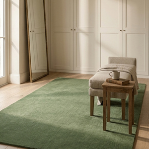 Tapis en laine vert sauge naturel tufté à la main, antidérapant, uni, pour salon, chambre, salle à manger, décoration contemporaine pour la maison - Product Image 3