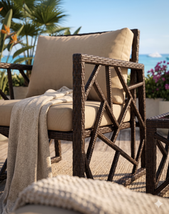 Modern Outdoor Synthetic PE Rattan <b>Armchair</b> Cushion Patio Garden Wicker Chair Wholesale - Product Image 6