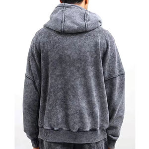 OEM Services Wholesale High Quality Winter Hooded Casual Active Wear Custom Logo Print Acid Wash Solid Tracksuit Set Training - Product Image 4