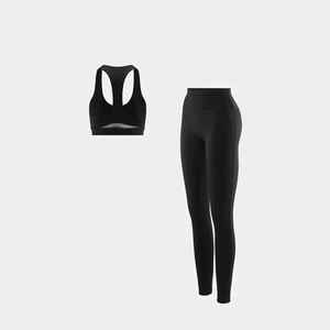 Women's Seamless Scoop <b>Neck</b> <b>Halter</b> Sports <b>Bra</b> Medium Support Yoga Solid Color Stretch Fabric - Product Image 2