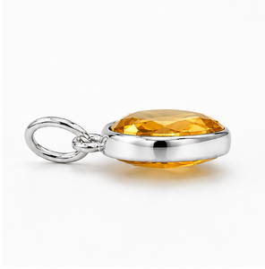Colgante de Corazón de Citrino, Collar de Plata de Ley con Corazón, Joyería con Gema de Citrino Amarillo, Colgante de Plata 925, Regalo para Ella - Product Image 3