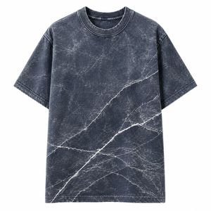 T-shirt Homme Oversize à Manches Courtes avec Imprimé Marbré Col Rond Sportif 100% Coton Jersey Lavé pour Séchage Rapide Imprimé Numérique - Product Image 1