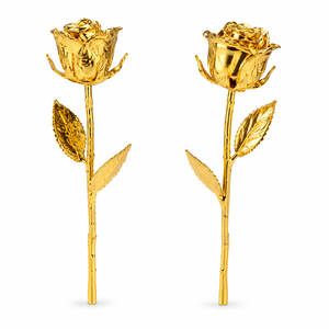 Rosa de lujo de 24 quilates chapada en oro, rosa real preservada, flor bañada en oro para ella, regalo de rosa dorada para aniversario o San Valentín. - Product Image 1