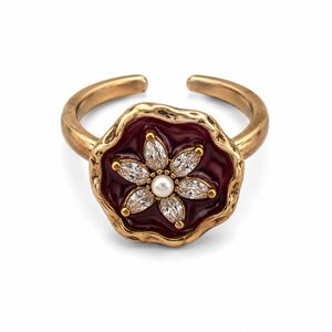 Wholesale Brass Daisy Flower <b>Ring</b> <b>Adjustable</b> CZ Jewelry Manufacturer Low MOQ - Product Image 5