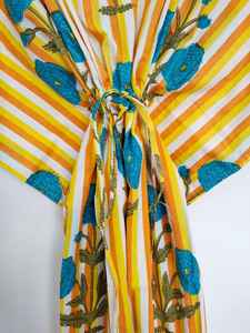 Robe kaftan bohème en coton indien faite à la main, confortable, idéale pour la plage - Product Image 3