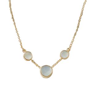 Collar chapado en oro de Plata de Ley 925 con piedras preciosas lechosas blancas naturales, joyería femenina elegante para bodas y fiestas - Product Image 1