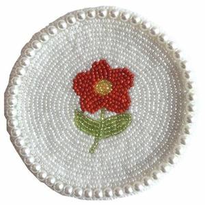 Handmade Bohemian Art <b>Beaded</b> Glass <b>Coasters</b> Protective Table Decor for Bar Accessories - Product Image 1