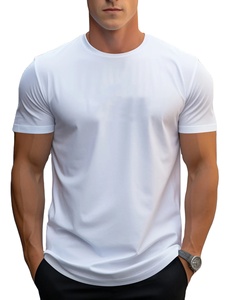 T-shirt col en V profond pour hommes coupe basse col en V large Vee t-shirt homme maillot de corps invisible modèle Scoop ourlet coupe ajustée à manches courtes - Product Image 6