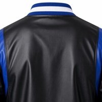 Blouson universitaire en polyester noir et bleu roi pour homme, broderie de lettres grecques, blason, simple bouton, pour fraternité, hiver