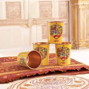 Gobelet en cuivre avec illustration florale vintage, motif floral coloré imprimé à l'extérieur, élégant récipient à boisson pour la salle à manger - Product Image 5