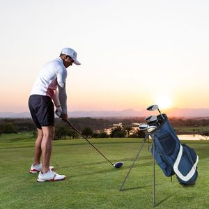 Borsa da Golf Multifunzione a 6 Fori con Design Blu e Bianco, Leggera in Nylon Impermeabile con Stampa Logo per Trasporto Mazze Sportive - Product Image 4
