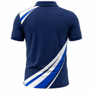 Polo personnalisé bleu et blanc pour homme, sublimation, séchage rapide, respirant, polyester, uniforme d'équipe de golf, logo personnalisé - Product Image 3