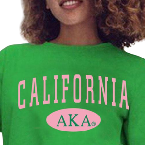 Sudadera Ligera de Cuello Alto Estilo Universitario AKA para Mujer, Sudadera Personalizada de Forro Polar para Hermandades, Rosa y Verde, Ropa para el Campus - Product Image 2