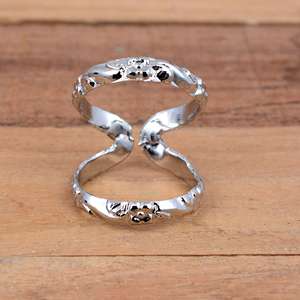 SHYAM JEWELRS Luxury Unisex 925 Sterling Silver Silver Plated Zig-Zag Splint <b>Ring</b> <b>Adjustable</b> Arthritis Joint Support Everyday - Product Image 1