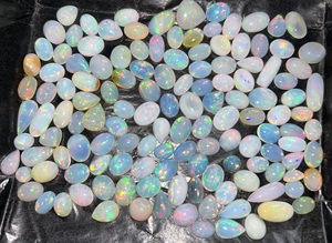 Lot de cabochons d'opale de feu éthiopienne AAA+ |   Opales multicolores scintillantes, pierres précieuses en vrac, taillées sur mesure pour la fabrication de bijoux, fournisseur en gros - Product Image 2