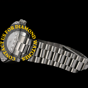 Montre à quartz de luxe avec cadran en verre à chiffres romains, sertie de moissanite, design tendance, cadeau d'anniversaire pour elle, très bien notée - Product Image 2