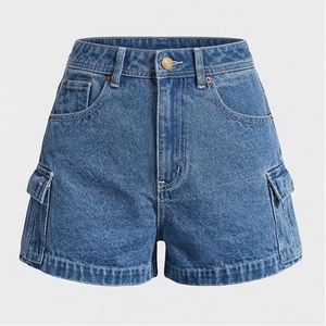 Shorts de Mezclilla Rectos de Cintura Alta para Mujer, Personalizados, Transpirables, Ropa Urbana de Alta Calidad, Moda de Verano - Product Image 1
