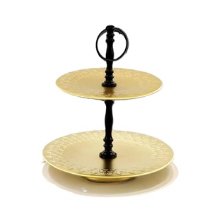 Round <b>Cake</b> <b>Stand</b> with Glass <b>Dome</b> Cover Set of 2 Reusable Metal Base in Copper and Rose Gold Tones Hand Wash Only - Product Image 2