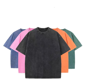 เสื้อยืดสไตล์วินเทจทรงปกติ แขนสั้น ล้างสีแบบแอซิดวอช สตรีทแวร์ ดีไซน์ขาดๆ ผ้าฝ้ายถัก 100% เป็นมิตรต่อสิ่งแวดล้อม - Product Image 3