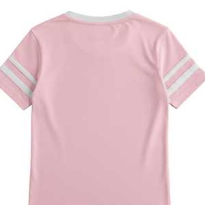 T-shirt Varsity pour jeunes Jack and Jill, col en V, manches courtes, style sportif, doux, confortable, décontracté, vêtements pour enfants, rose - Product Image 5