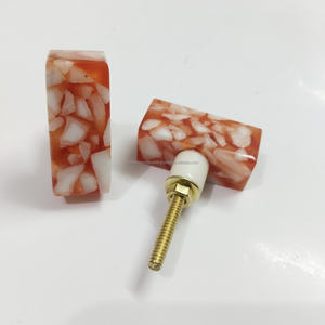 Customizable Square Resin Terrazzo Door Knob <b>Hardware</b> Rectangular Kitchen Cabinets Pull Handle <b>Wardrobe</b> Use - Product Image 2