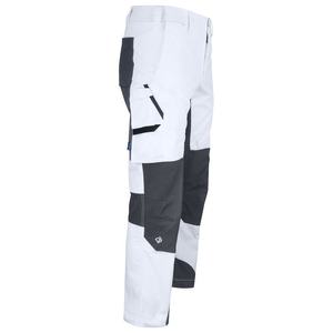 Pantalon de travail haute visibilité pour homme, blanc et gris, en polyester, certifié CE, réfléchissant, avec plusieurs poches, résistant à l'abrasion, uniforme - Product Image 3