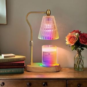 Lámpara Calentadora de Velas Eléctrica con 7 Colores LED Cambiantes, Temporizador, Regulador de Intensidad y Altura Ajustable para Uso Doméstico - Product Image 1