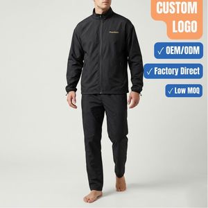 Ensemble de survêtement imperméable en nylon OEM ODM pour la course et la gym, veste et pantalon, fabricant - Product Image 1