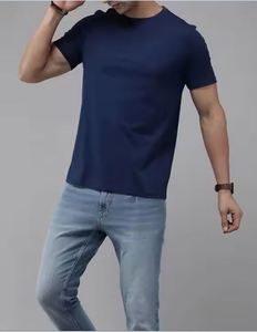 Camisetas de Hombre Cómodas de la Mejor Calidad, Corte Ajustado, Ropa Masculina, Color Azul Decente, Nueva Moda, Transpirables - Product Image 2