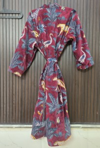 Robe longue en velours imprimé couleur vin pour femme, avec motif animalier, col en V, manches longues, douce et moelleuse, tenue décontractée d'été - Product Image 4