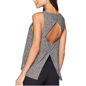 Camiseta sin mangas de punto de color liso para mujer, cuello redondo, informal, longitud regular, transpirable, 100% poliéster - Product Image 4