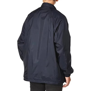 2026 Men's Blue Polyester Hooded Waterproof Zipper Closure Sporty Regular Fit Winter Wear <b>Coaches</b> Jacket Is Available For Sale - Product Image 6