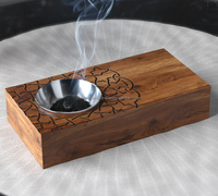 Brûleur d'encens traditionnel arabe en bois d'acacia indien, parfum Fraise, Musc, Fleur d'Oranger, Anis étoilé couleur naturelle